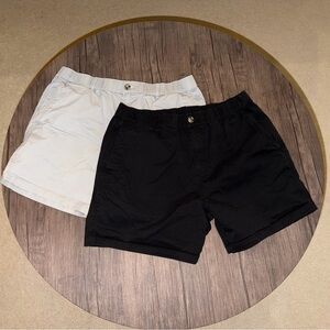 2 pairs cotton casual shorts, mens, size 35, light gray, black